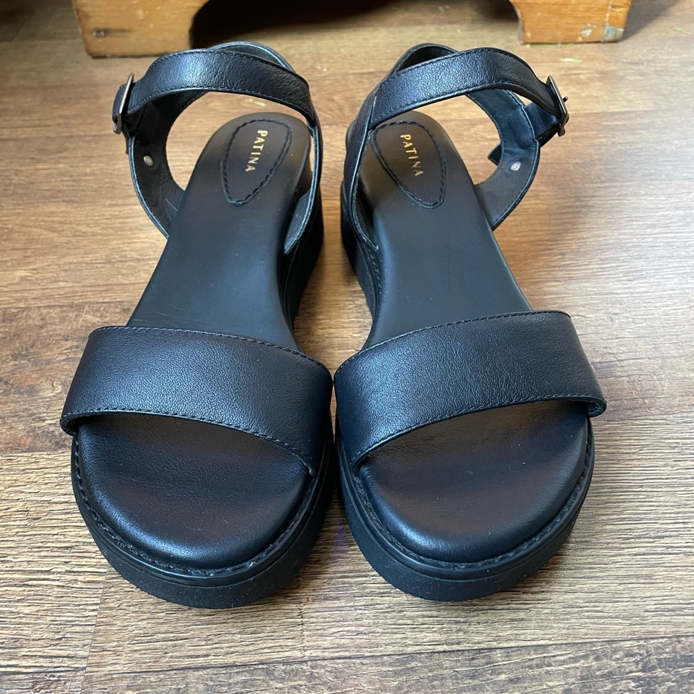Patina Soho Wedge Black Women's Sandals